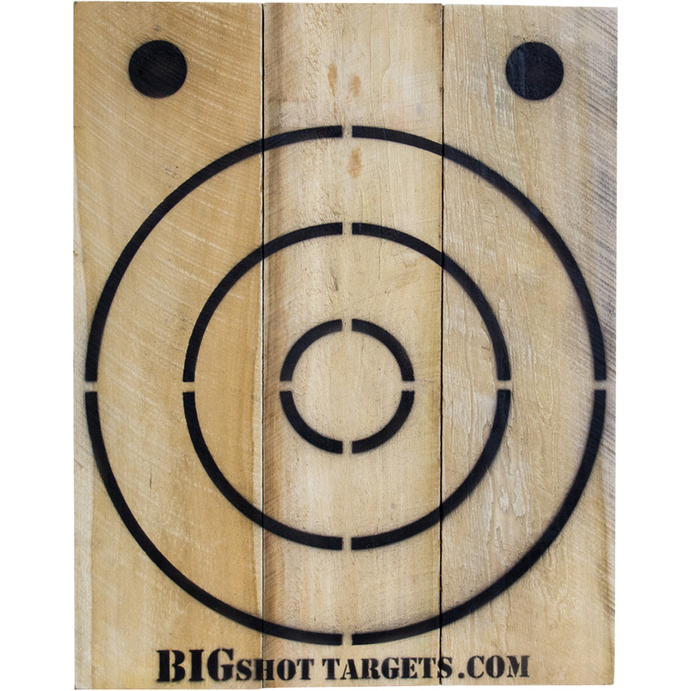 BIGshot Archery Pro Heavy Duty Axe and Knife Throwing Target with durable surface and target zones for outdoor axe throwing practice.