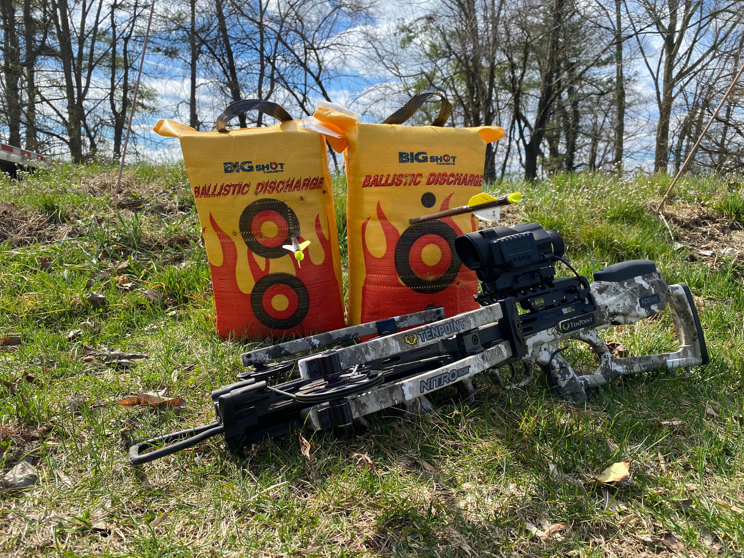 BIGshot Archery Ballistic Discharge Bag Target for archery practice, featuring a durable bag-style design with target zones.