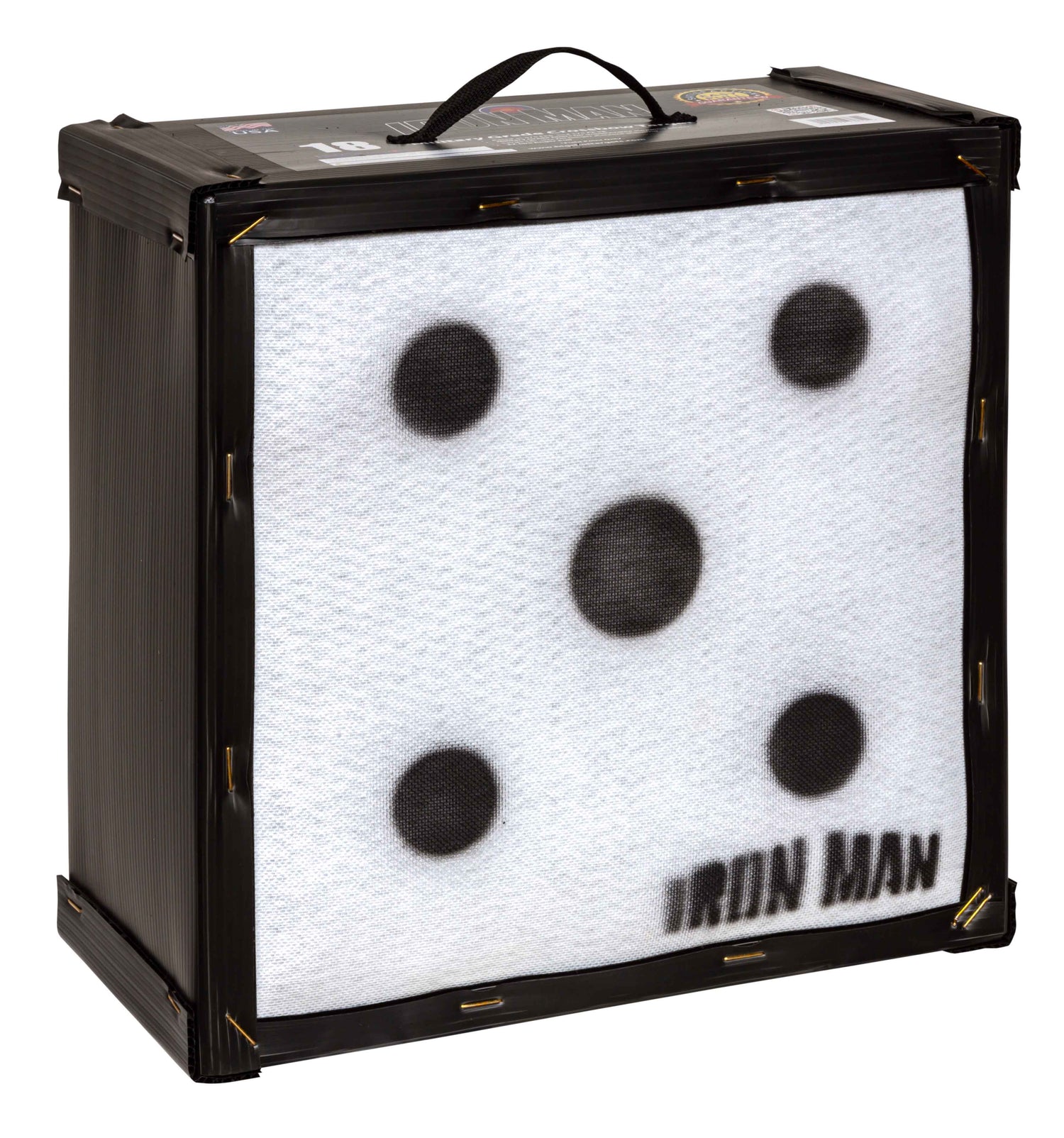 Iron Man 18-inch high kinetic energy crossbow target bag by BIGshot Archery, designed for crossbow practice and target shooting.