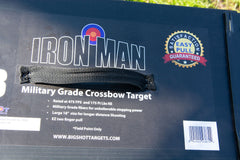 Iron Man-themed 18-inch high kinetic energy crossbow target bag by BIGshot Archery for accurate crossbow shooting practice.