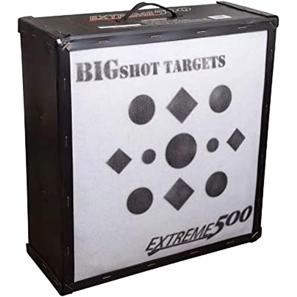 Iron Man-themed BIGshot Archery 24-inch Xtreme 500 high kinetic energy crossbow target bag for archery practice.