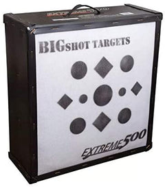 Iron Man 24" Xtreme 500 high kinetic energy crossbow target bag with weather cover by BIGshot Archery, designed for crossbow shooting.