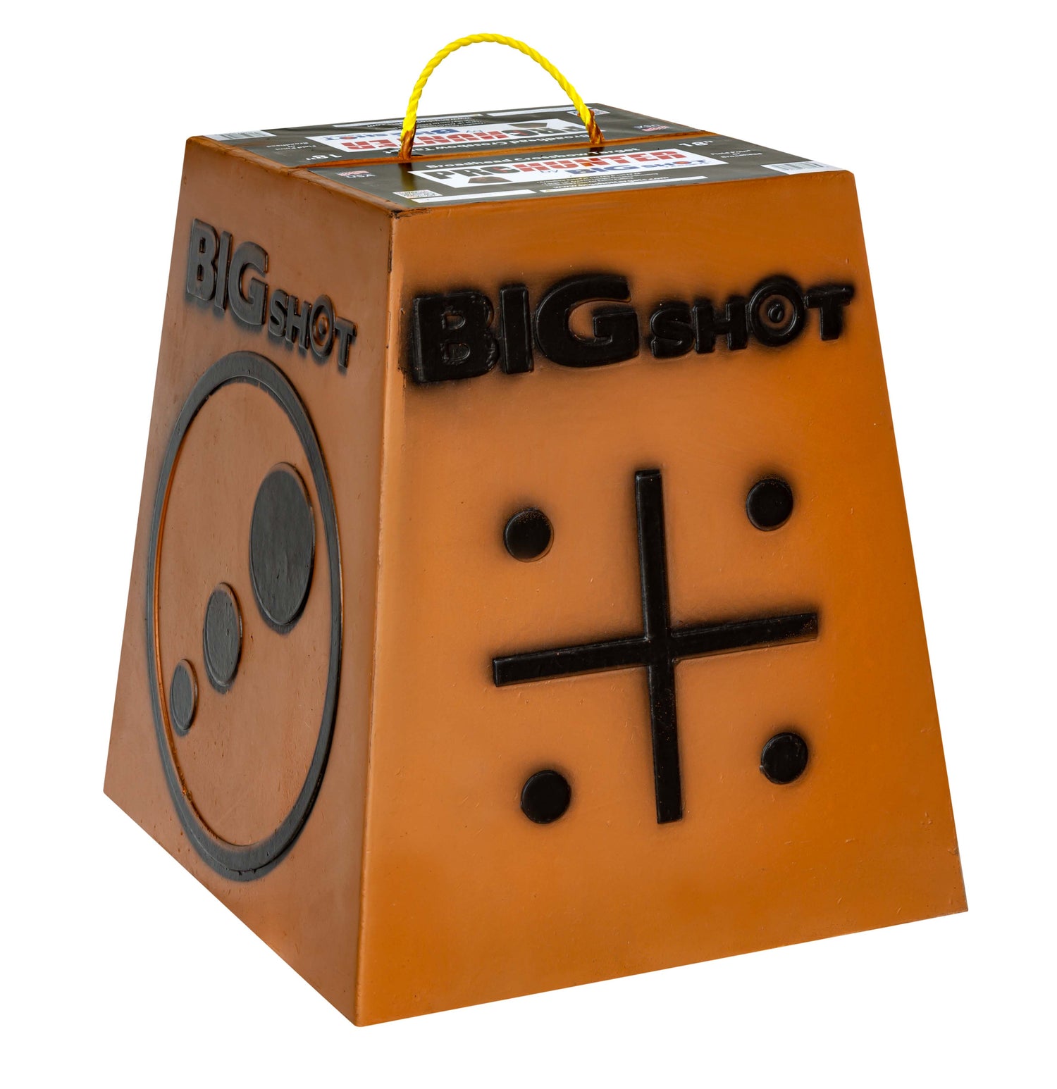 BIGshot Archery Pro Hunter 18-inch bag target with detailed arrow impact marks for effective archery practice.
