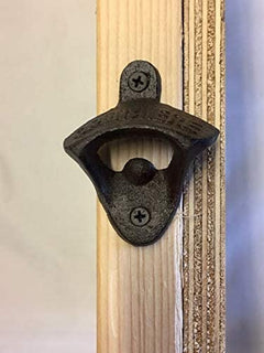 Wooden axe throwing target with bottle opener by BIGshot Archery, featuring a rustic design and durable construction.