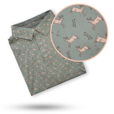 Men's Bow Hunting Lifestyle Golf Polo by Bow Crew Apparel featuring Bows and Bucks design on a casual T-shirt style.