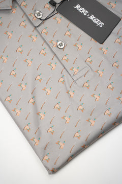 Bow Crew Apparel "One More Pass" golf polo T-shirt featuring a casual fit and bow hunting lifestyle design.