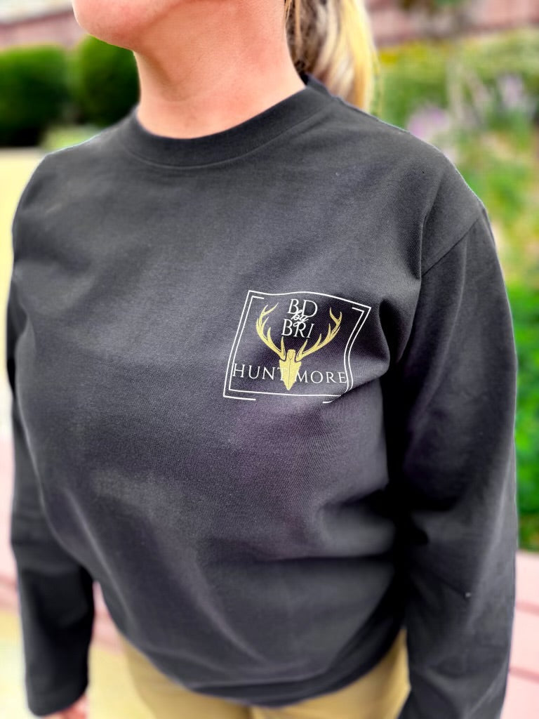 Black Hunt Life long sleeve shirt by Bow Disciples, featuring the brand logo on the front.