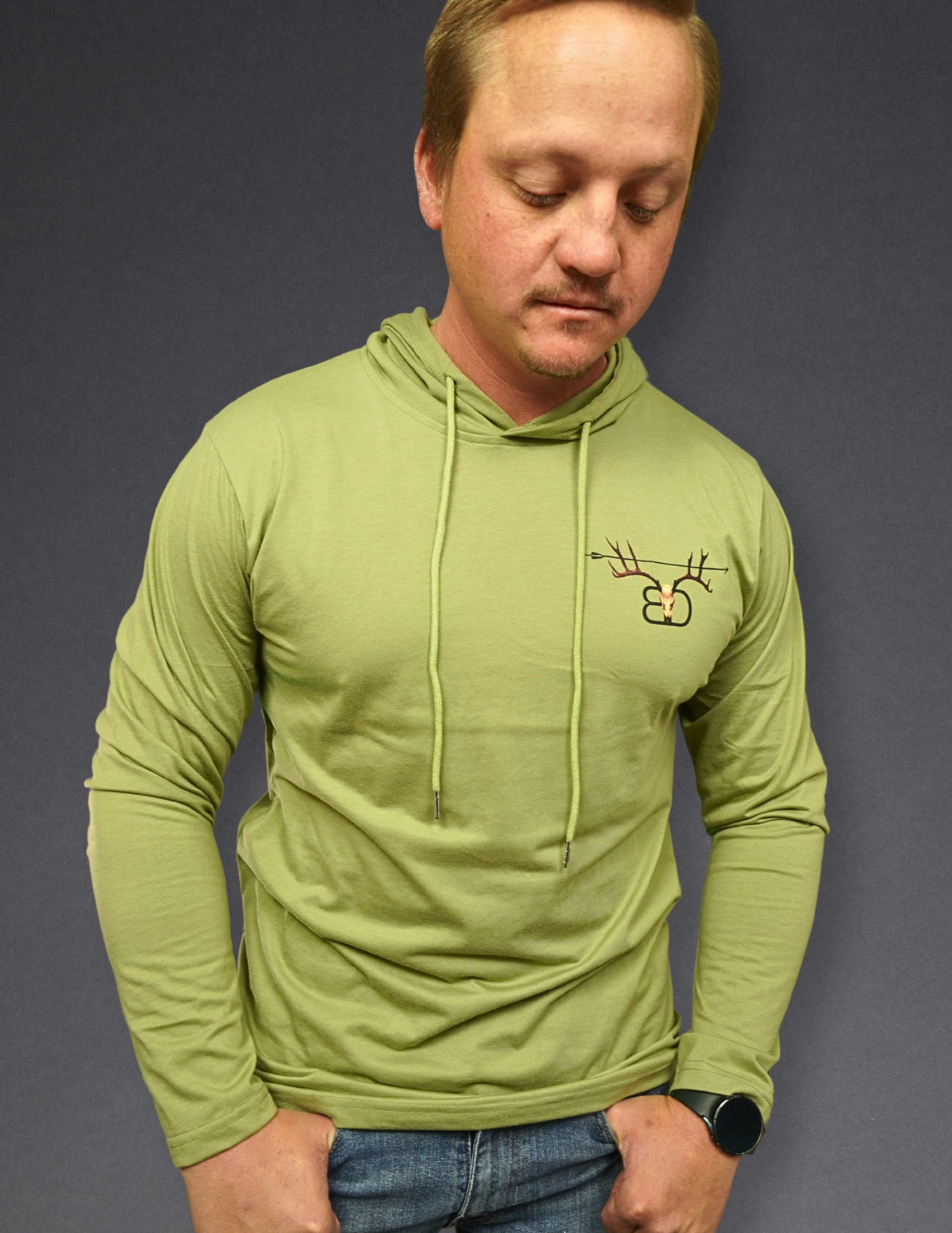 Pitchfork Compass Hooded Long Sleeve Tee - 3D Hunting Solutions