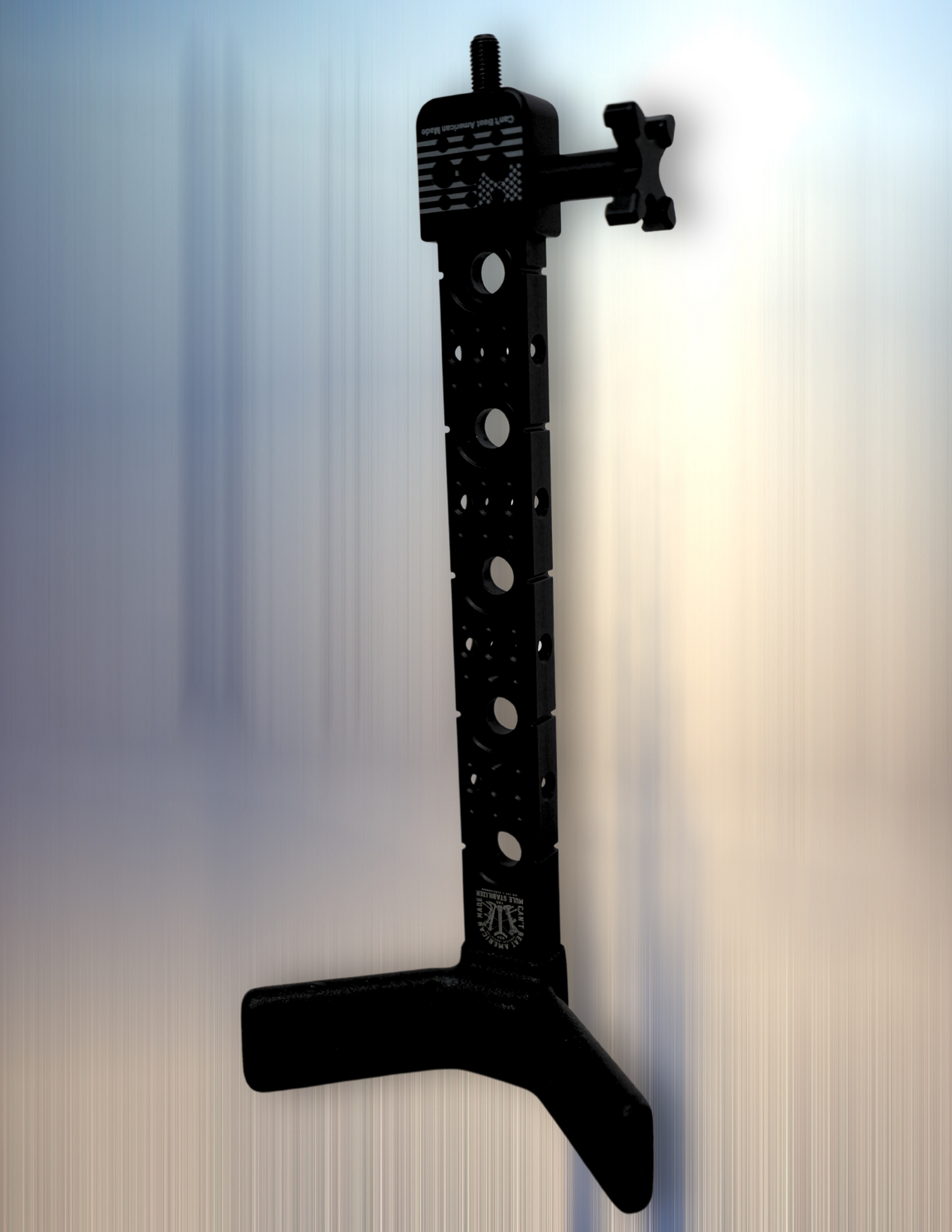 Black Bow Disciples Mule Stabilizer 10-inch bow stabilizer with sleek design for improved archery stability.