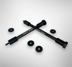 Catalyst Archery bow hunting stabilizer set with 8-inch and 6-inch stabilizers for improved balance and stability.