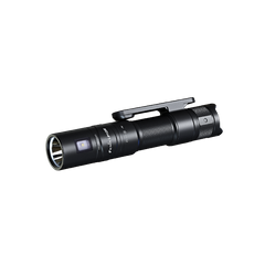 Fenix LD12R dual light EDC flashlight with 600 lumens, compact design, and adjustable focus, shown in a natural outdoor setting.
