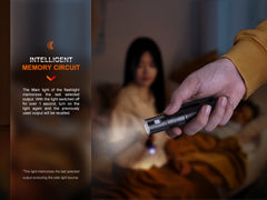 Fenix LD12R dual light EDC flashlight with 600 lumens, compact handheld design, black body, and adjustable beam.