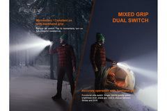 Fenix LD22 V2 compact LED flashlight with 800 lumens, EDC design, black body, and adjustable focus for everyday use.