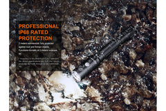 Fenix LD22 V2 compact LED flashlight with 800 lumens, shown in black, designed for everyday carry and outdoor use.