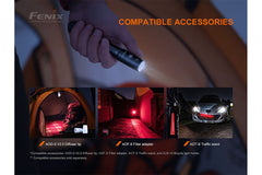 Fenix LD22 V2 compact LED EDC flashlight with 800 lumens, black body, and textured grip for handheld illumination.