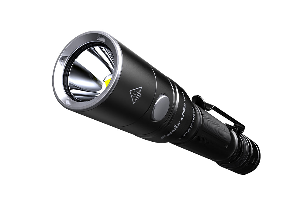 Fenix LD22 V2 compact LED flashlight with 800 lumens, black body, and textured grip for everyday carry.