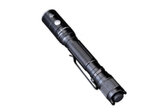 Fenix LD22 V2 compact LED flashlight with 800 lumens, compact EDC design, black body, and textured grip for handheld use.