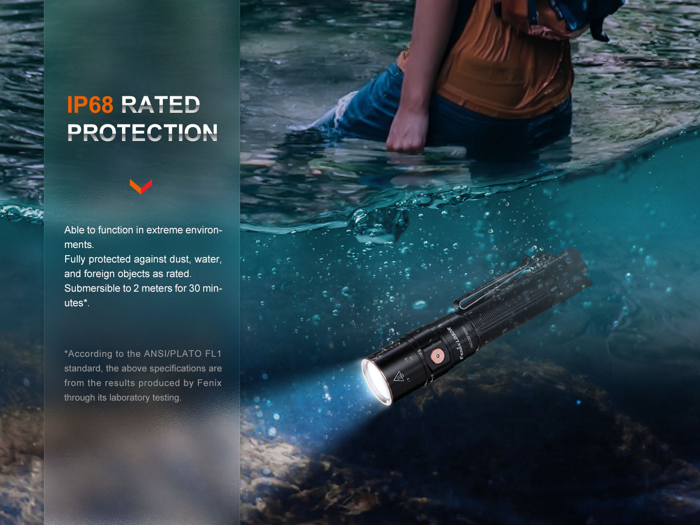 Fenix LD30R high-performance lightweight EDC flashlight with textured grip and compact design, ideal for everyday carry.