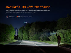Fenix LD35R high-performance EDC tactical flashlight with multiple modes, black body, and textured grip for outdoor use.