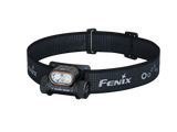 Black Fenix HM55R lightweight multi-LED headlamp with adjustable strap and bright illumination for outdoor activities.