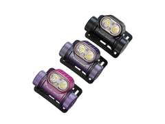 Black Fenix HM55R lightweight multi-LED headlamp with adjustable straps and bright illumination for outdoor activities.