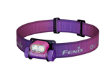 Black Fenix HM55R lightweight multi-LED headlamp showing its adjustable head strap and multiple LED lights for outdoor use.