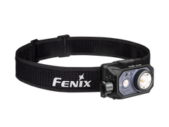 Fenix HL45R rechargeable headlamp with focusing and gesture-sensing features, shown with adjustable strap and bright LED light.