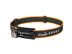 Fenix HM23 V2.0 lightweight detachable AA headlamp with adjustable strap and bright LED light, designed for outdoor activities.