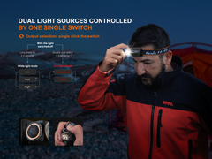 Fenix HM23 V2.0 lightweight detachable AA headlamp with adjustable strap and LED light for outdoor activities.