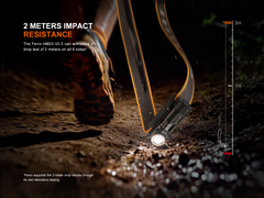 Fenix HM23 V2.0 lightweight headlamp with detachable AA batteries, adjustable strap, and bright LED light for outdoor use