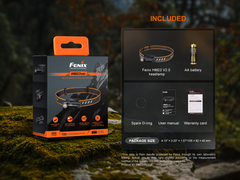 Fenix HM23 V2.0 lightweight detachable AA headlamp with adjustable strap and bright LED light for outdoor activities.