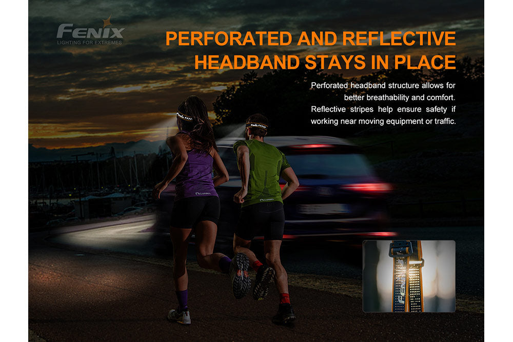 Fenix HM50R V2.0 LED headlamp with 700 lumens, featuring adjustable straps and a compact design for outdoor activities