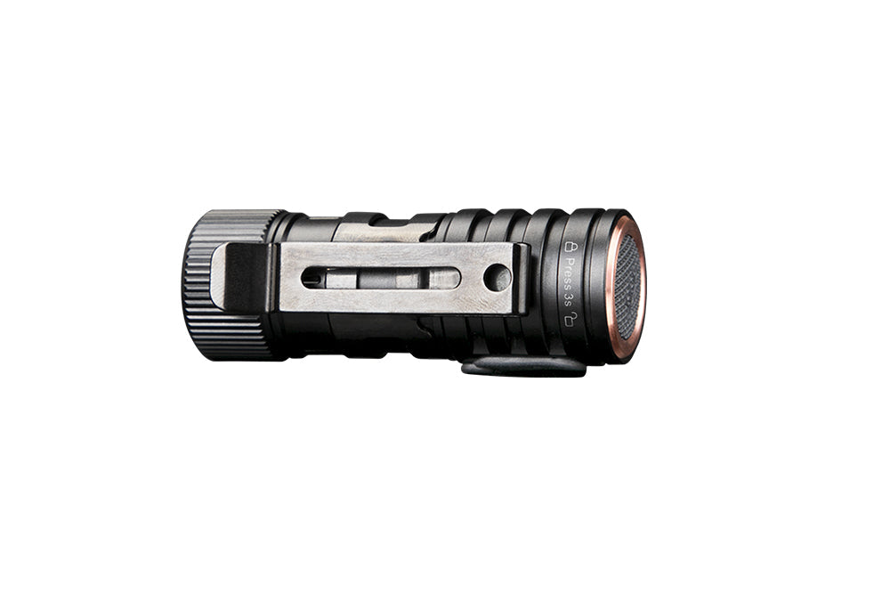 Fenix HM50R V2.0 LED headlamp with 700 lumens, black headband and adjustable strap, designed for outdoor activities and hands-free lighting.