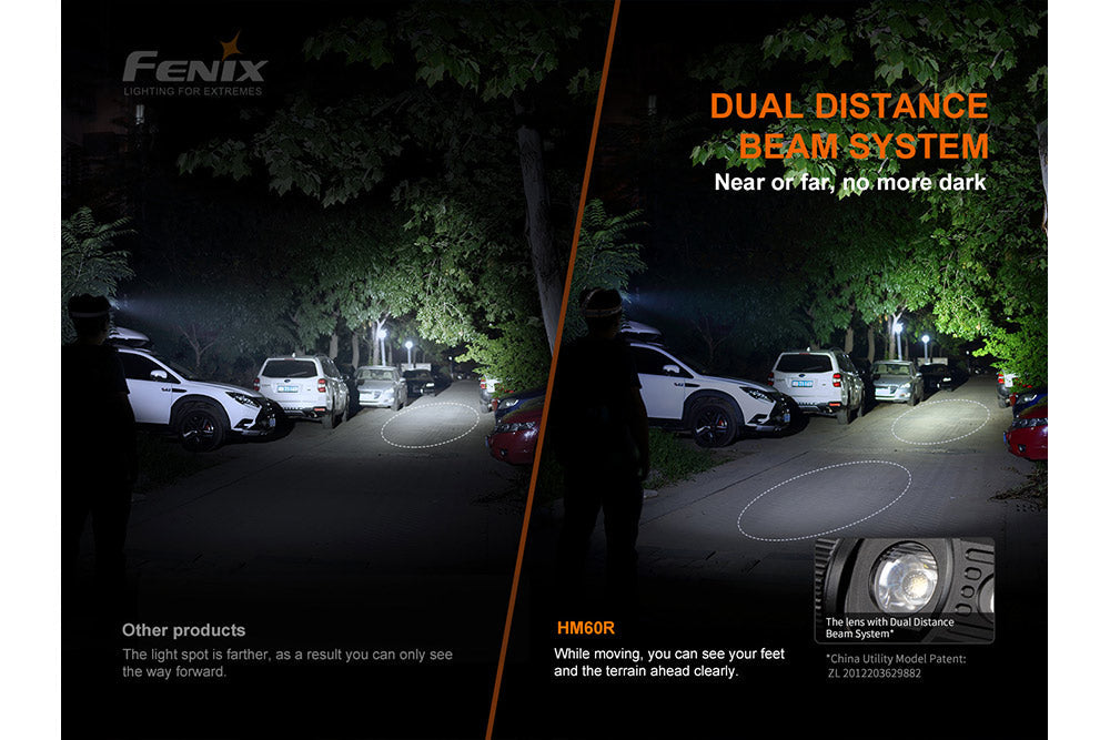 Fenix HM60R outdoor LED headlamp with 1200 lumens, adjustable strap, and durable design for outdoor activities.