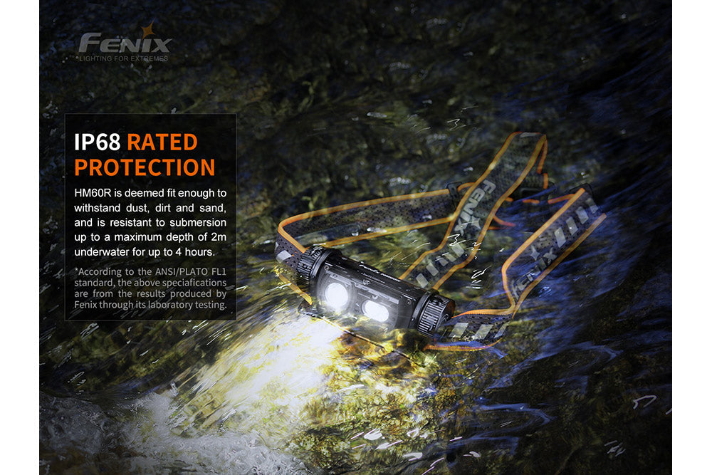 Fenix HM60R outdoor LED headlamp with 1200 lumens, adjustable head strap, and durable design for outdoor activities