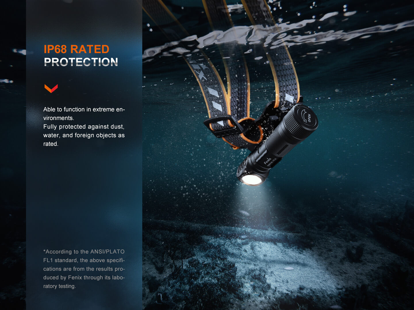 Fenix HM61R V2 rechargeable LED headlamp with 1600 lumens, black headband and adjustable strap for outdoor activities