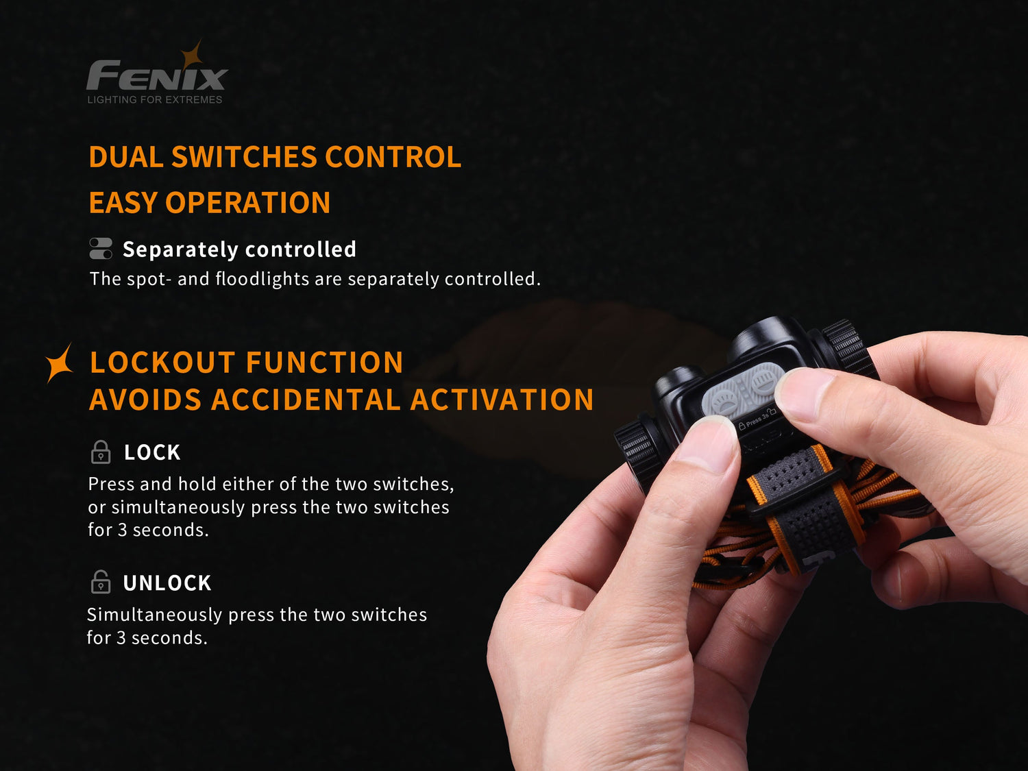 Fenix HM65R rechargeable LED headlamp with 1400 lumens, adjustable strap, and bright white light for outdoor activities.
