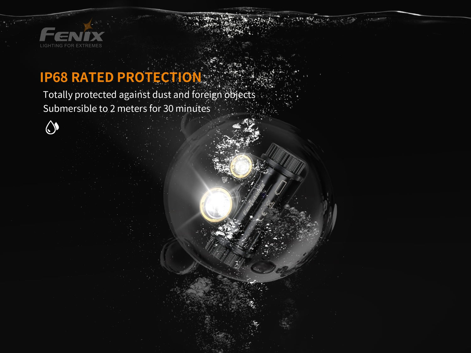 Fenix HM65R rechargeable LED headlamp with 1400 lumens, black headlamp with adjustable strap and high-performance LED light.