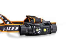 Fenix HM70R rechargeable LED headlamp with 1600 lumens, black headlamp with adjustable straps and powerful light beam.