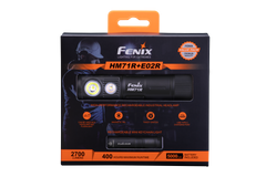 Fenix HM71R rechargeable industrial LED headlamp with adjustable straps and bright front light for outdoor and work use.
