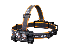 Fenix HM75R rechargeable industrial headlamp with 1600 lumens, black headstrap and adjustable focus for hands-free lighting