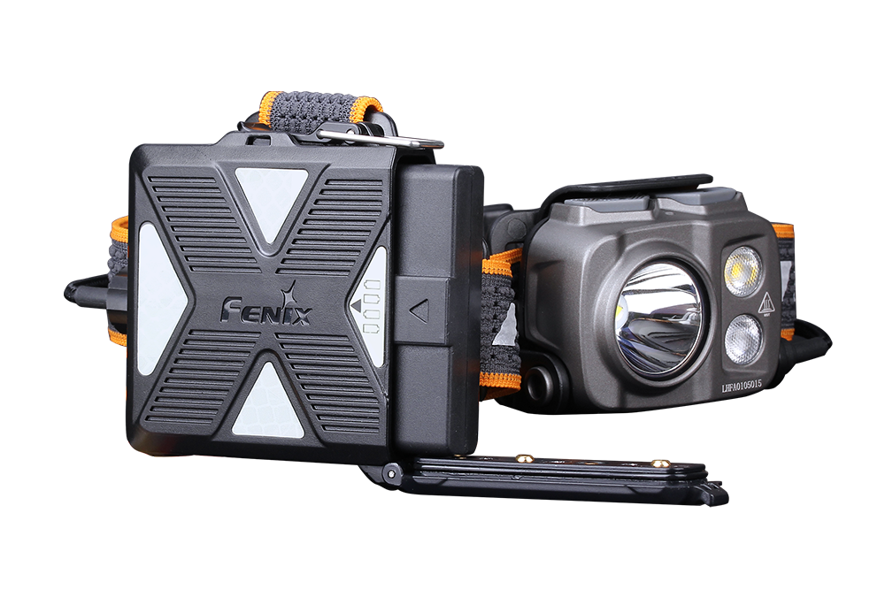 Fenix HP16R rechargeable headlamp with 1250 lumens, adjustable strap, and bright LED light for outdoor activities