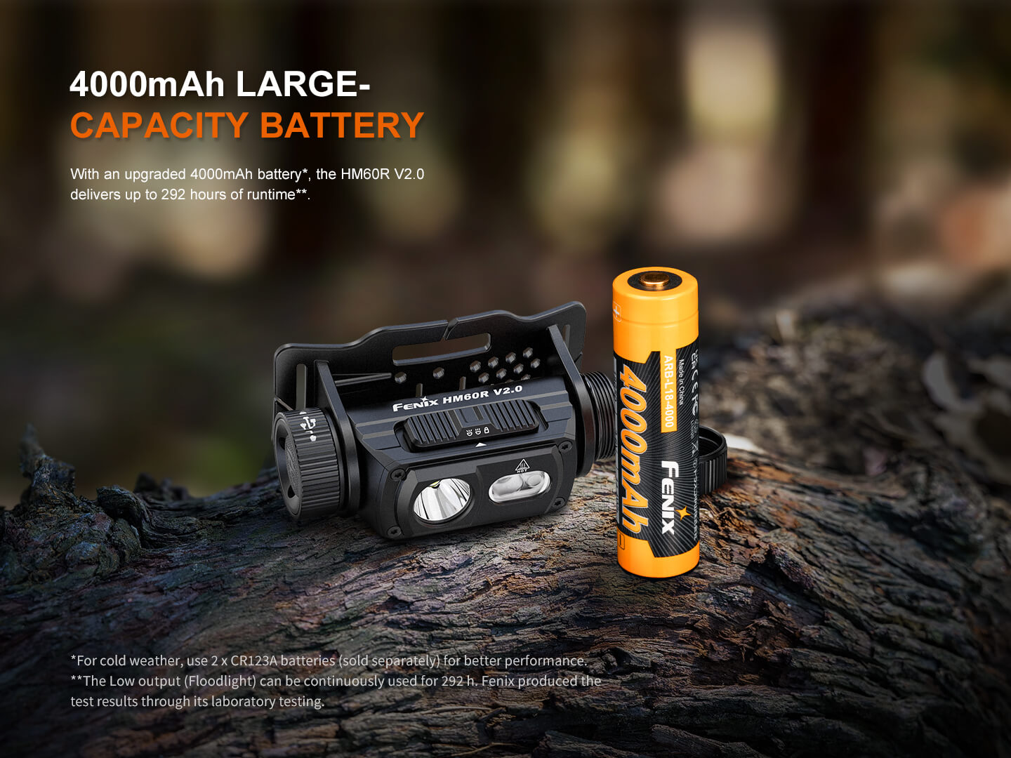 Fenix HM60R V2 high-performance headlamp with 1600 lumens, black headlamp with adjustable strap and bright LED light.