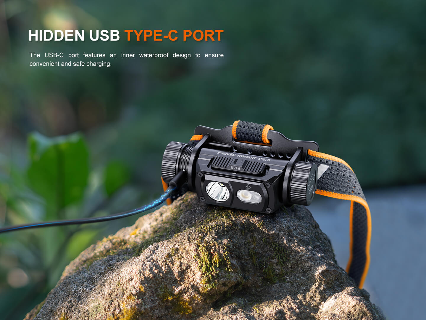 Fenix HM60R V2 high-performance headlamp with 1600 lumens, adjustable strap, and durable design for outdoor activities.