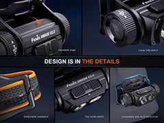 Fenix HM60R V2 high-performance headlamp with 1600 lumens, adjustable strap, and durable design for outdoor activities.