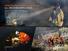 Fenix HP35R search and rescue headlamp with adjustable strap, high-intensity LED light, and ergonomic design for outdoor use