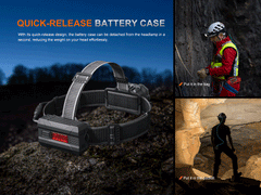 Fenix HP35R Search and Rescue Headlamp with adjustable strap and bright LED light, designed for outdoor and emergency use