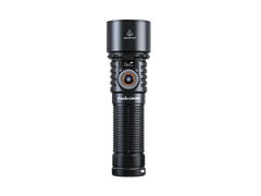 Fenix LD45R rechargeable LED flashlight with digital focus, black body, and textured grip for outdoor illumination.