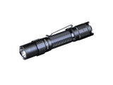Fenix PD35R compact rechargeable tactical flashlight with adjustable beam and black body, designed for outdoor and tactical use.