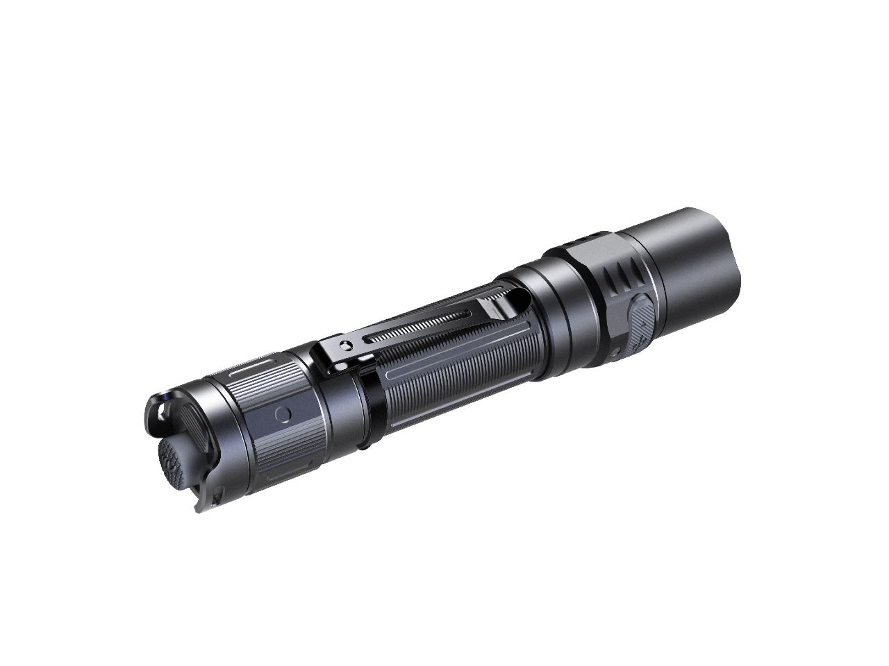 Fenix PD35R compact rechargeable tactical flashlight with high lumen output and durable black body, designed for outdoor use.